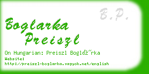 boglarka preiszl business card